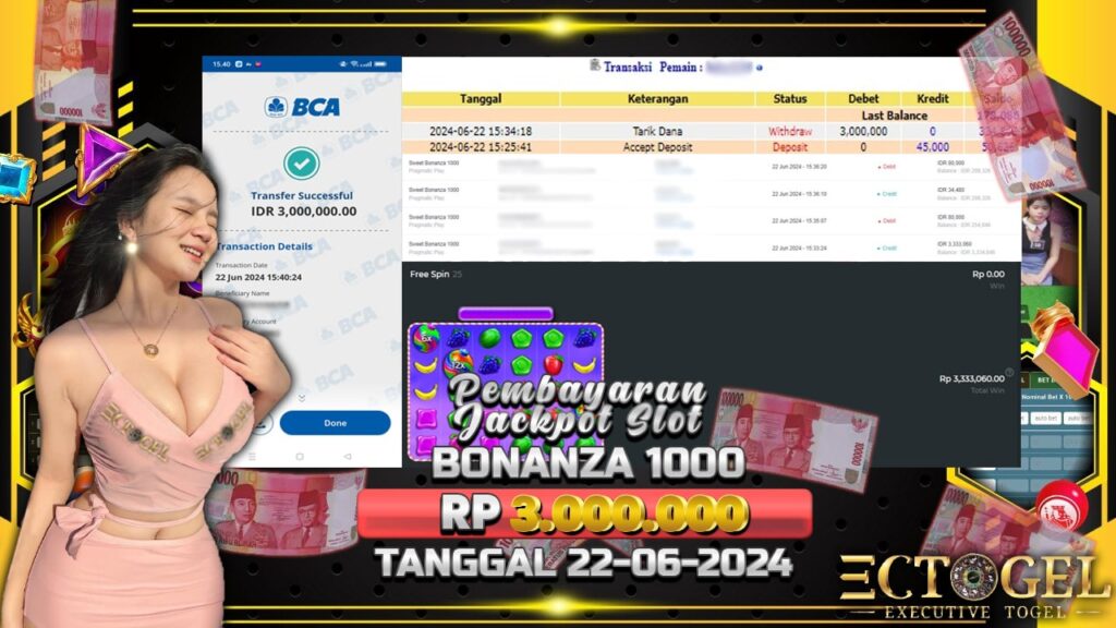 BUKTI JACKPOT SLOT SWEET BONANZA 1000 TERPERCAYA DI INDONESIA TGL 22-06-2024