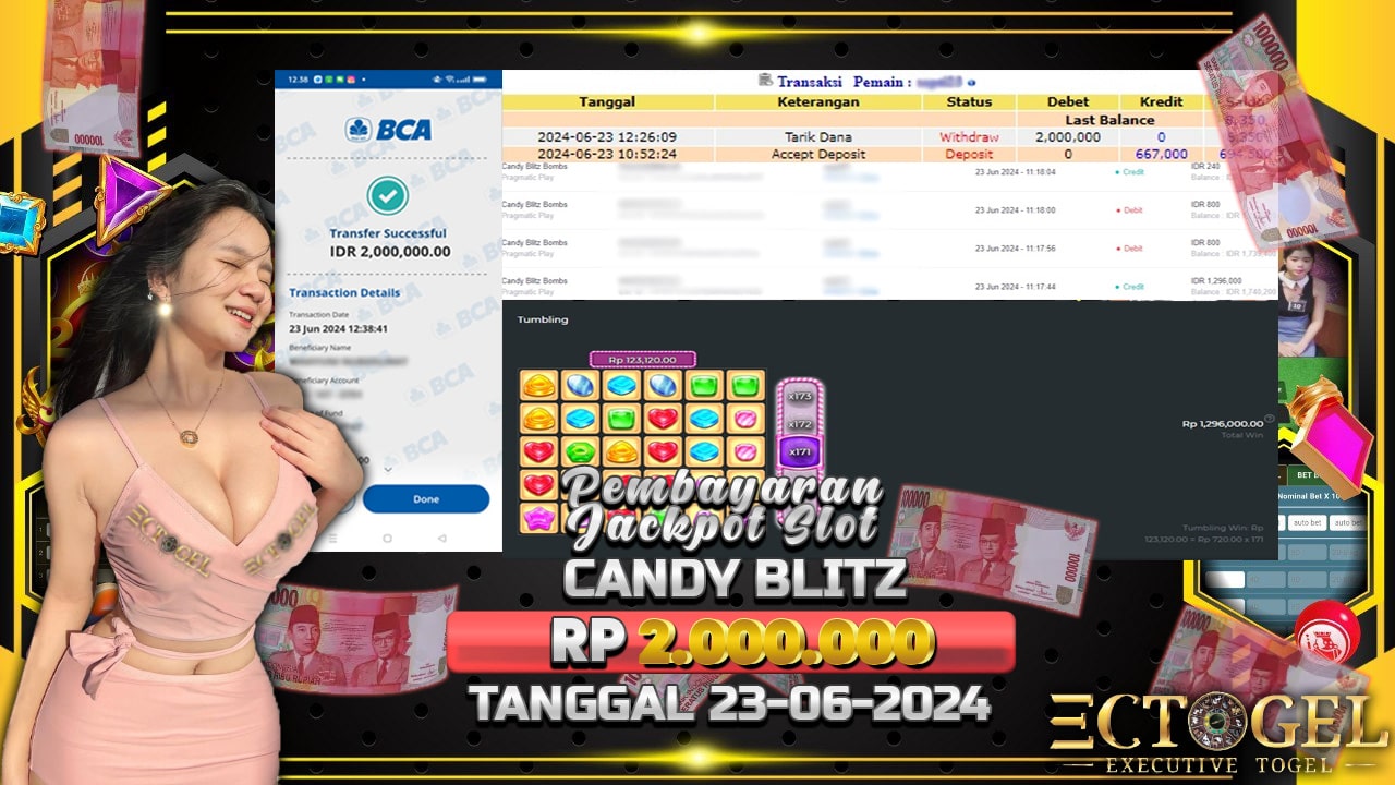 BUKTI JACKPOT SLOT CANDY BLITZ BOOMBS TERPERCAYA DI INDONESIA TGL 23-06-2024