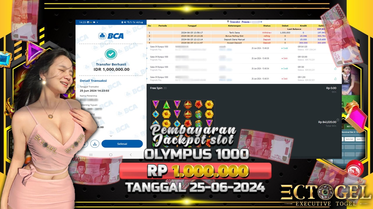 BUKTI JACKPOT SLOT GATES OF OLYMPUS 1000 TERPERCAYA DI INDONESIA TGL 25-06-2024