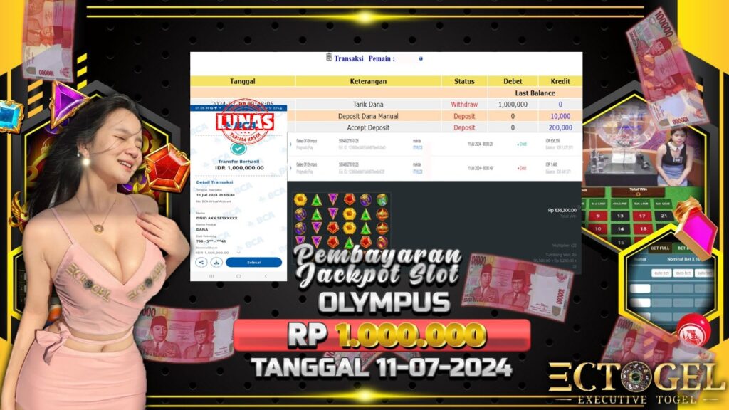 BUKTI JACKPOT SLOT GATES OF OLYMPUS TERPERCAYA DI INDONESIA TGL 11-07-2024