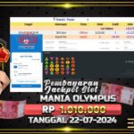 BUKTI JACKPOT SLOT MANIA OLYMPUS TERPERCAYA DI INDONESIA TGL 22-07-2024