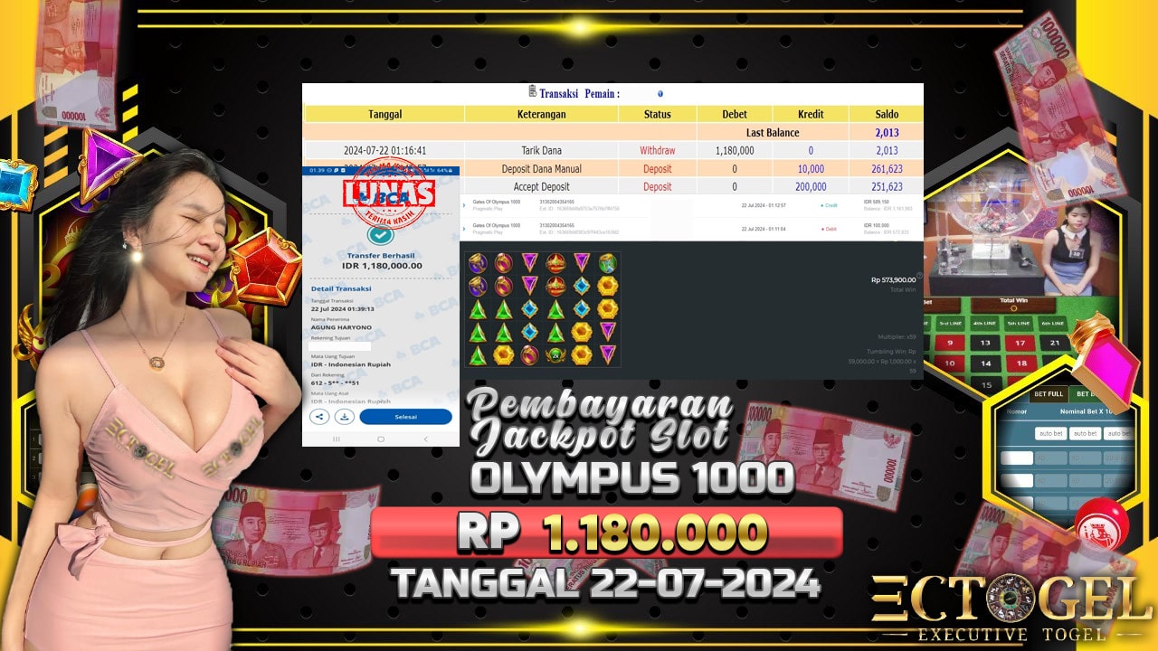 BUKTI JACKPOT SLOT GATES OF OLYMPUS 1000 TERPERCAYA DI INDONESIA TGL 22-07-2024