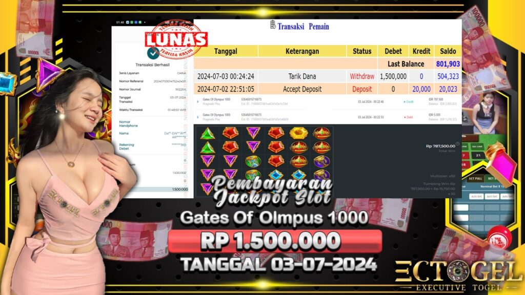 BUKTI JACKPOT SLOT GATES OF OLYMPUS 1000 TERPERCAYA DI INDONESIA TGL 03-07-2024