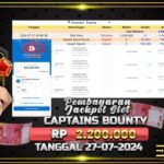 BUKTI JACKPOT SLOT CAPTAINS BOUNTY TERPERCAYA DI INDONESIA TGL 27-07-2024