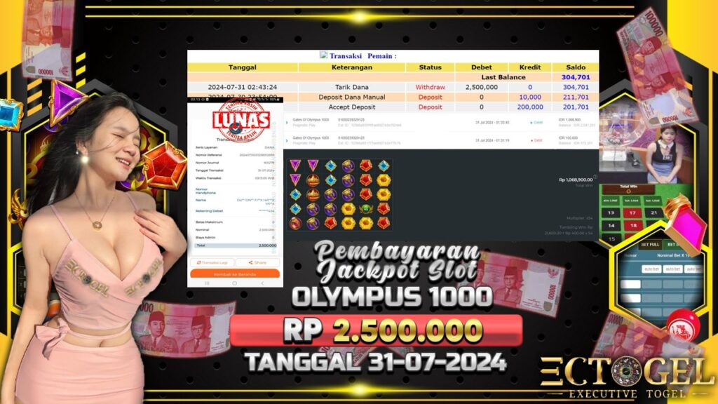 BUKTI JACKPOT SLOT GATES OF OLYMPUS 1000 TERPERCAYA DI INDONESIA TGL 31-07-2024