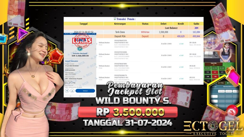 BUKTI JACKPOT SLOT WILD BOUNTY SHOWDOWN TERPERCAYA DI INDONESIA TGL 31-07-2024