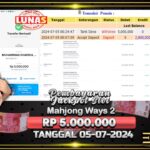 BUKTI JACKPOT SLOT MAHJONG WAYS 2 TERPERCAYA DI INDONESIA TGL 05-07-2024