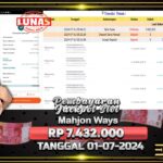 BUKTI JACKPOT SLOT MAHJONG WAYS TERPERCAYA DI INDONESIA TGL 01-07-2024