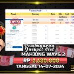 BUKTI JACKPOT SLOT MAHJONG WAYS 2 TERPERCAYA DI INDONESIA TGL 14-07-2024