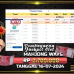 BUKTI JACKPOT SLOT MAHJONG WAYS TERPERCAYA DI INDONESIA TGL 16-07-2024