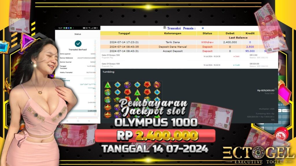 BUKTI JACKPOT SLOT GATES OF OLYMPUS 1000 TERPERCAYA DI INDONESIA TGL 14-07-2024