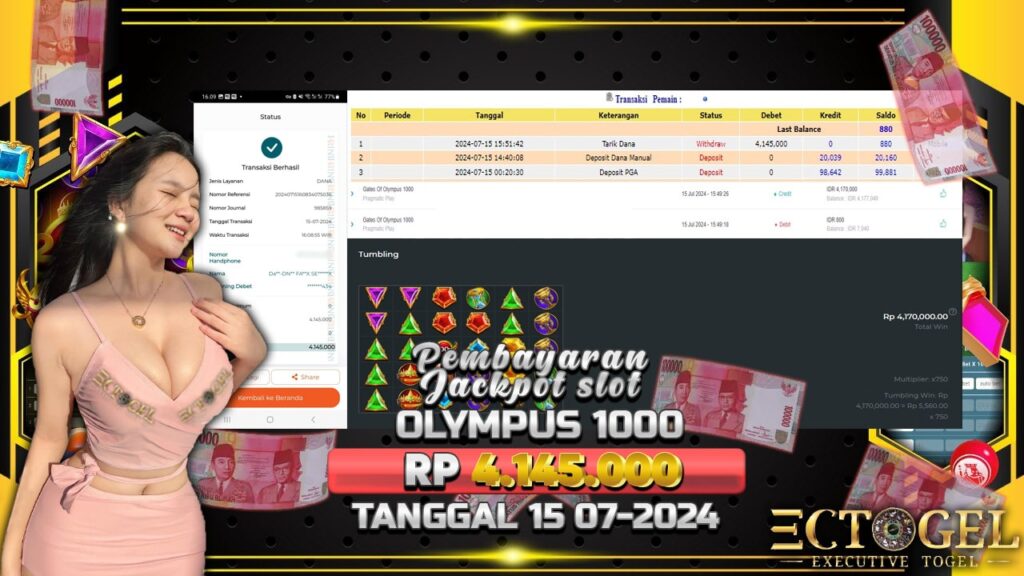 BUKTI JACKPOT SLOT GATES OF OLYMPUS 1000 TERPERCAYA DI INDONESIA TGL 15-07-2024