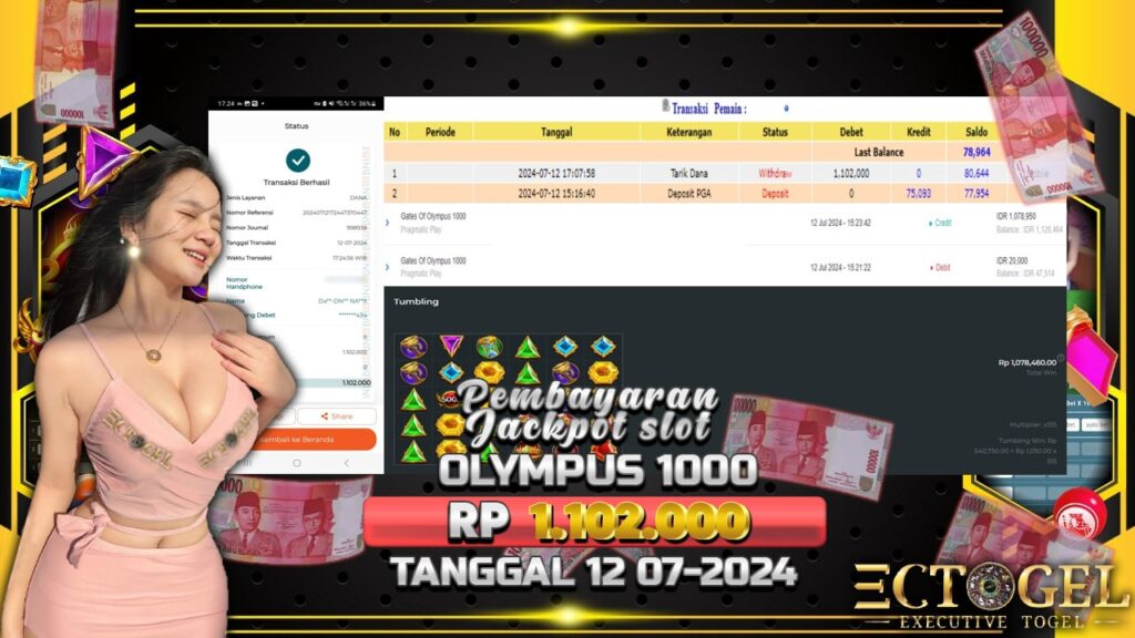 BUKTI JACKPOT SLOT GATES OF OLYMPUS 1000 TERPERCAYA DI INDONESIA TGL 12-07-2024