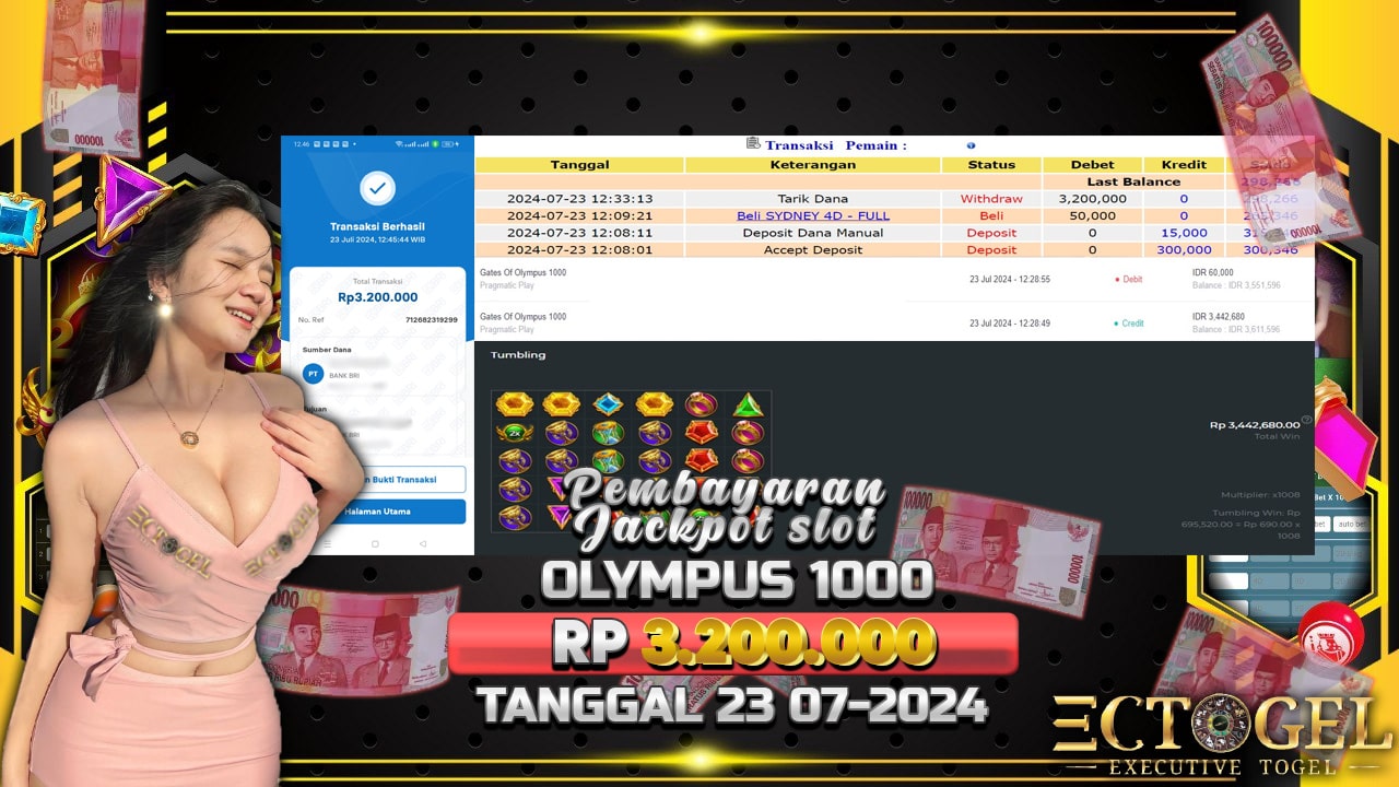 BUKTI JACKPOT SLOT GATES OF OLYMPUS 1000 TERPERCAYA DI INDONESIA TGL 23-07-2024