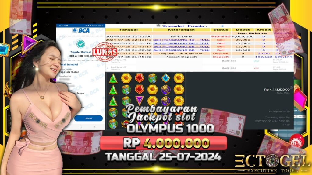 BUKTI JACKPOT SLOT GATES OF OLYMPUS 1000 TERPERCAYA DI INDONESIA TGL 25-07-2024