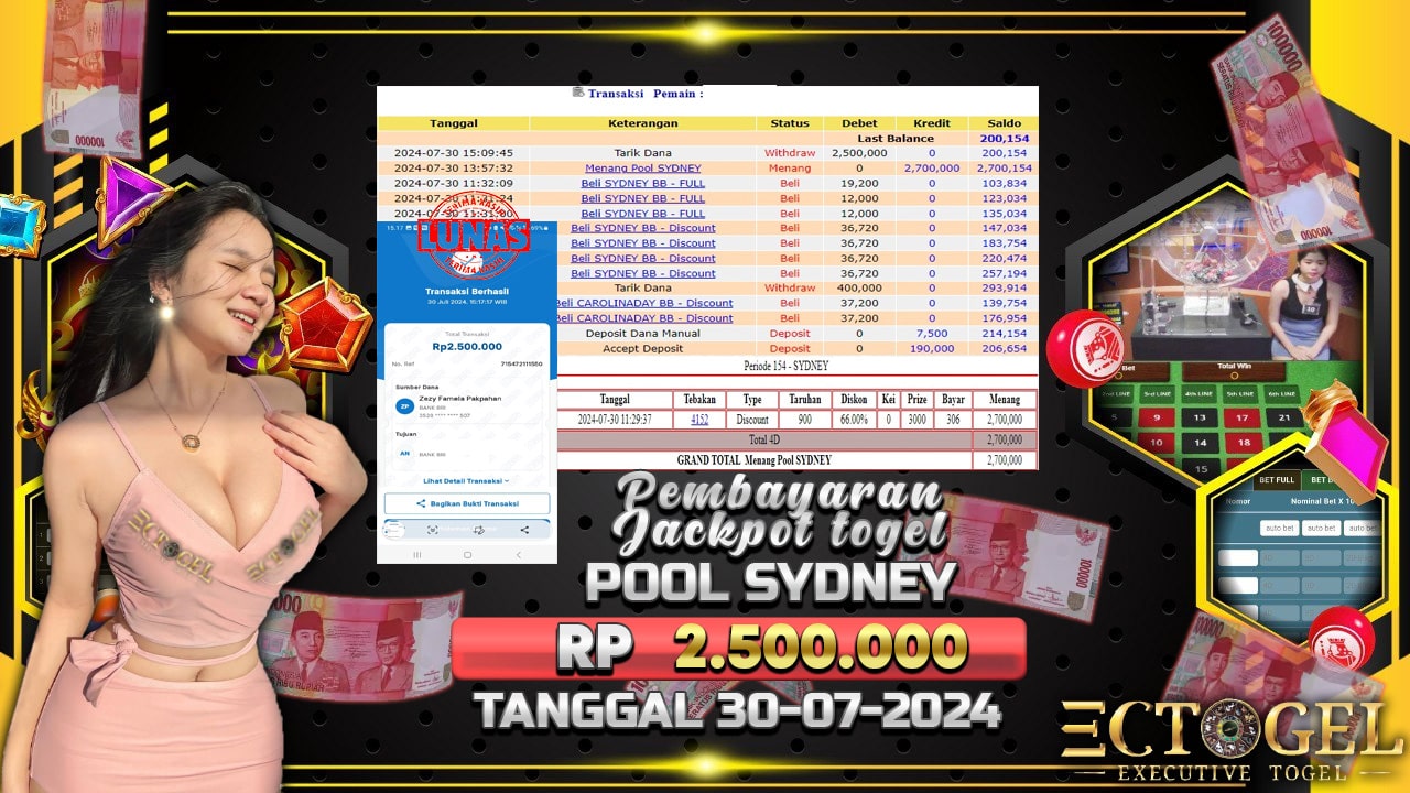 BUKTI JACKPOT TOGEL ONLINE POOL SYDNEY TERPERCAYA DI INDONESIA TGL 30-07-2024