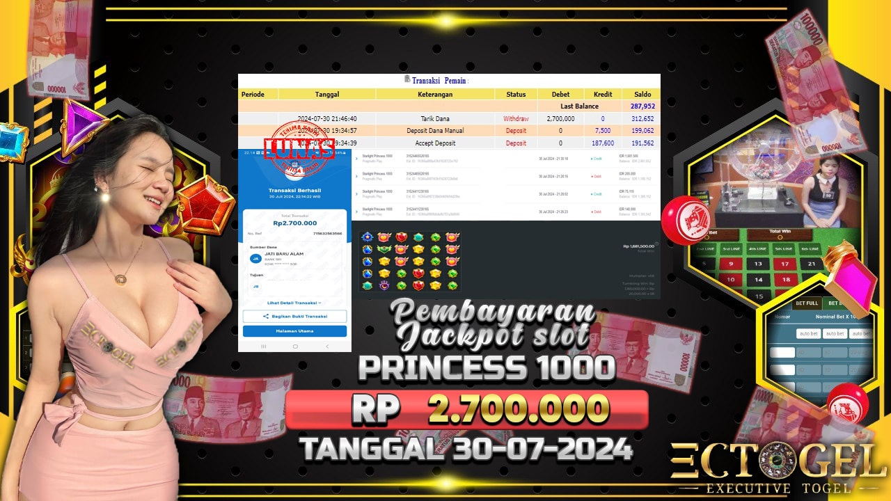 BUKTI JACKPOT SLOT STARLIGHT PRINCESS 1000 TERPERCAYA DI INDONESIA TGL 30-07-2024