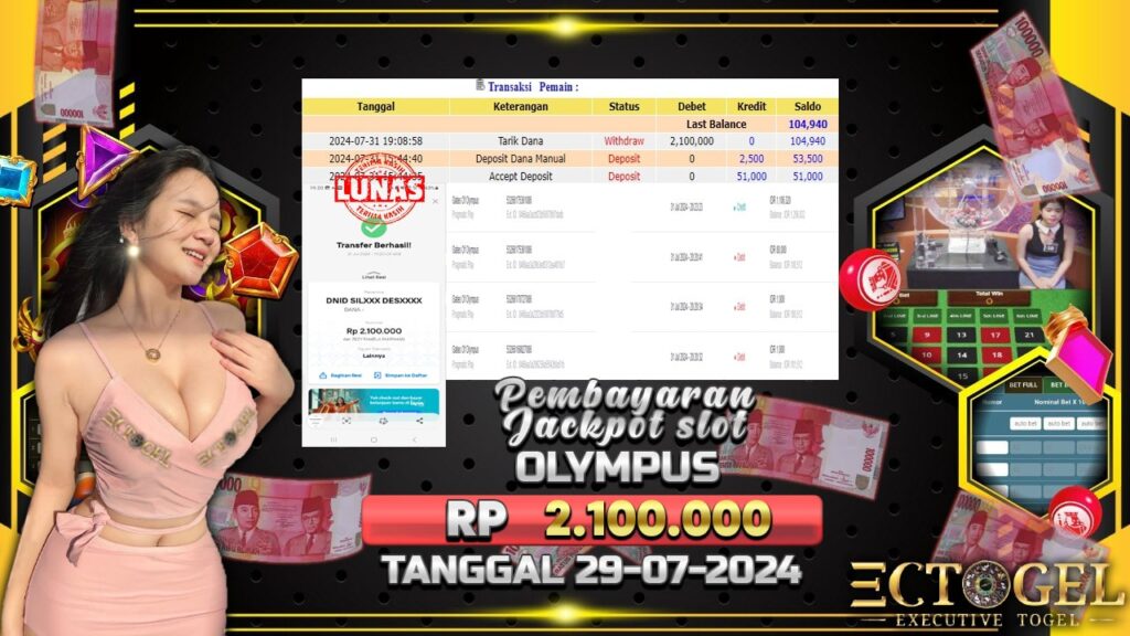 BUKTI JACKPOT SLOT GATES OF OLYMPUS TERPERCAYA DI INDONESIA TGL 31-07-2024