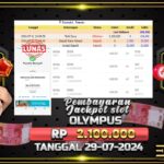 BUKTI JACKPOT SLOT GATES OF OLYMPUS TERPERCAYA DI INDONESIA TGL 31-07-2024