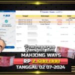 BUKTI JACKPOT SLOT MAHJONG WAYS TERPERCAYA DI INDONESIA TGL 02-07-2024