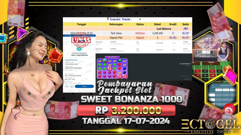 BUKTI JACKPOT SLOT SWEET BONANZA  1000 TERPERCAYA DI INDONESIA TGL 17-07-2024