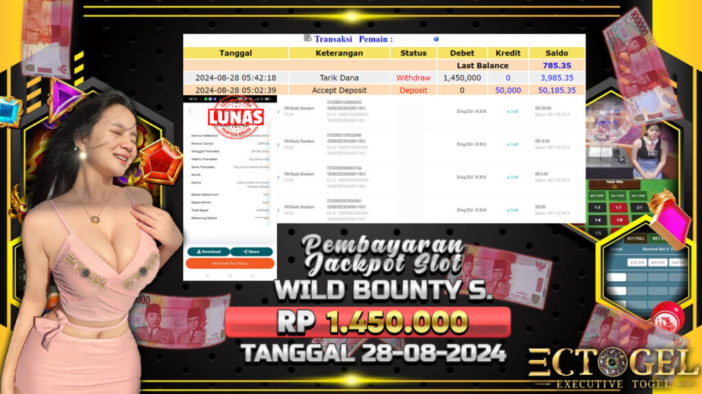 BUKTI JACKPOT SLOT WILD BOUNTY SHOWDOWN TERPERCAYA DI INDONESIA TGL 28-08-2024