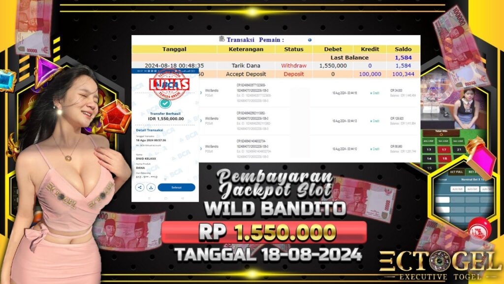 BUKTI JACKPOT SLOT WILD BANDITO TERPERCAYA DI INDONESIA TGL 18-08-2024