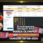 BUKTI JACKPOT SLOT MANIA OLYMPUS TERPERCAYA DI INDONESIA TGL 06-08-2024