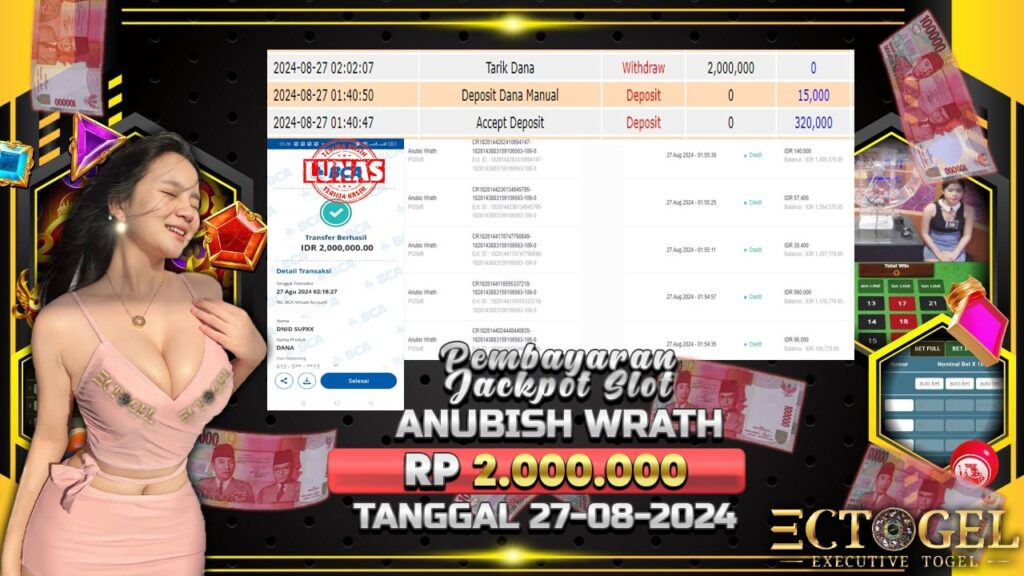 BUKTI JACKPOT SLOT ANUBIS WRATH TERPERCAYA DI INDONESIA TGL 27-08-2024