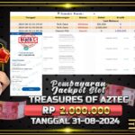 BUKTI JACKPOT SLOT TREASURES OF AZTEC TERPERCAYA DI INDONESIA TGL 31-08-2024