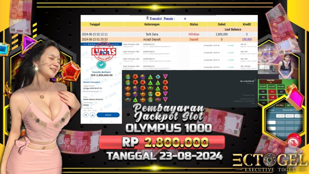 BUKTI JACKPOT SLOT GATES OF OLYMPUS 1000 TERPERCAYA DI INDONESIA TGL 23-08-2024