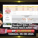 BUKTI JACKPOT SPEED BACCARAT 1 TERPERCAYA DI INDONESIA TGL 05-08-2024