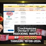 BUKTI JACKPOT SLOT MAHJONG WAYS 2 TERPERCAYA DI INDONESIA TGL 19-08-2024