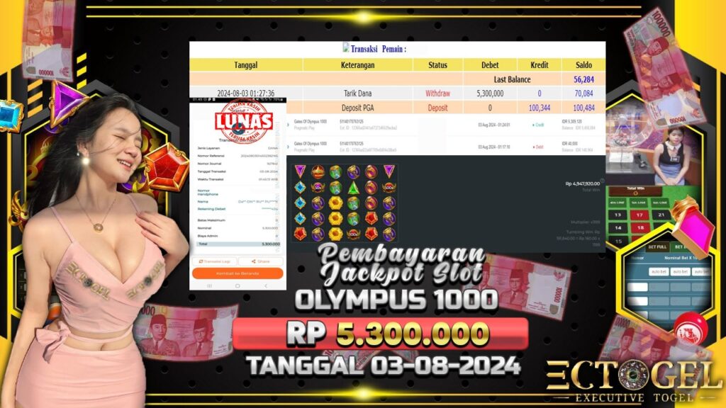 BUKTI JACKPOT SLOT GATES OF OLYMPUS 1000 TERPERCAYA DI INDONESIA TGL 03-08-2024