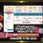 BUKTI JACKPOT LIVE CASINO ROULETTE TERPERCAYA DI INDONESIA TGL 11-08-2024