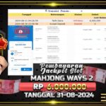 BUKTI JACKPOT SLOT MAHJONG WAYS 2 TERPERCAYA DI INDONESIA TGL 31-08-2024