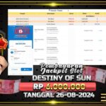 BUKTI JACKPOT SLOT DESTINY OF SUN AND MOON TERPERCAYA DI INDONESIA TGL 26-08-2024