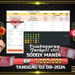 BUKTI JACKPOT SLOT 5000X MANIA TERPERCAYA DI INDONESIA TGL 03-08-2024