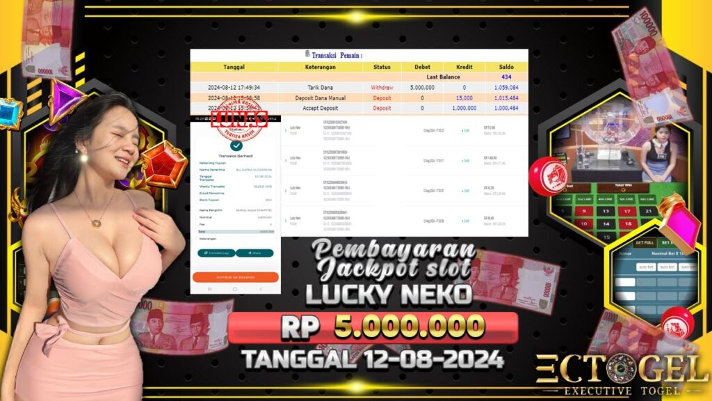 BUKTI JACKPOT SLOT LUCKY NEKO TERPERCAYA DI INDONESIA TGL 12-08-2024