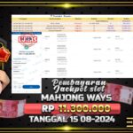 BUKTI JACKPOT SLOT MAHJONG WAYS TERPERCAYA DI INDONESIA TGL 15-08-2024