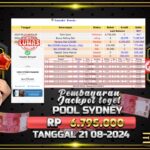 BUKTI JACKPOT TOGEL ONLINE POOL SYDNEY TERPERCAYA DI INDONESIA TGL 21-08-2024