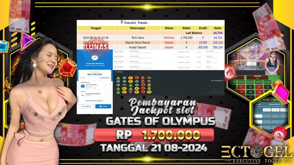 BUKTI JACKPOT SLOT GATES OF OLYMPUS  TERPERCAYA DI INDONESIA TGL 21-08-2024