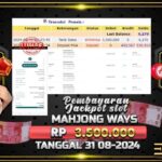 BUKTI JACKPOT SLOT MAHJONG WAYS TERPERCAYA DI INDONESIA TGL 31-08-2024