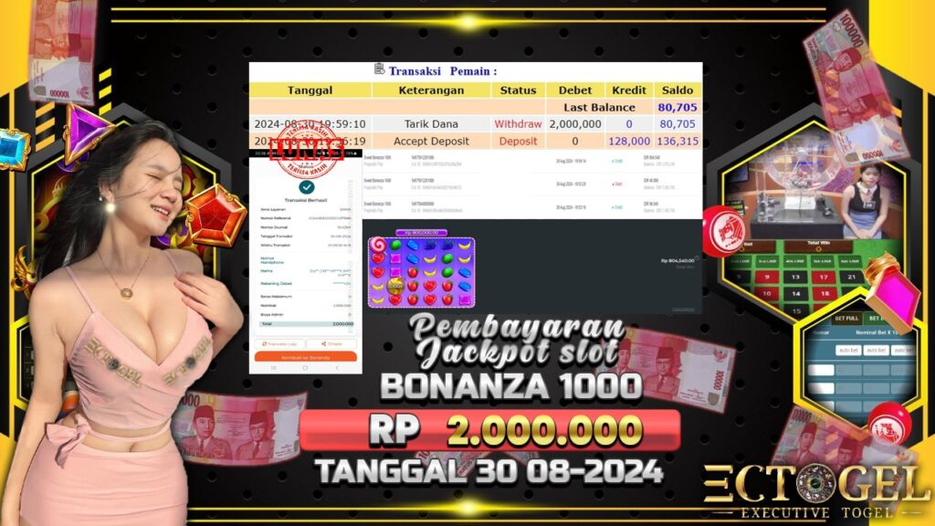 BUKTI JACKPOT SLOT SWEET BONANZA 1000 TERPERCAYA DI INDONESIA TGL 31-08-2024