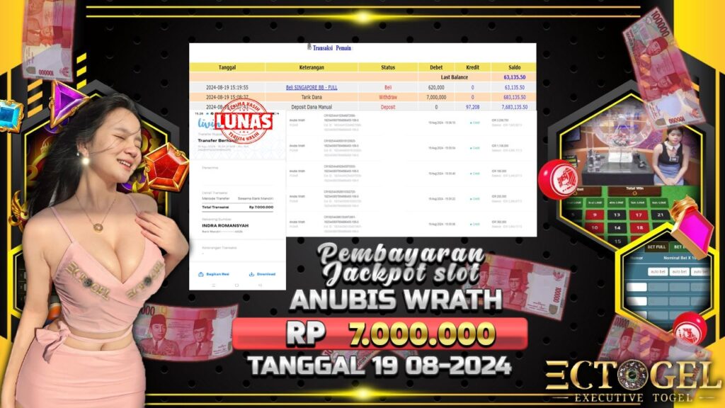 BUKTI JACKPOT SLOT ANUBIS WRATH TERPERCAYA DI INDONESIA TGL 19-08-2024