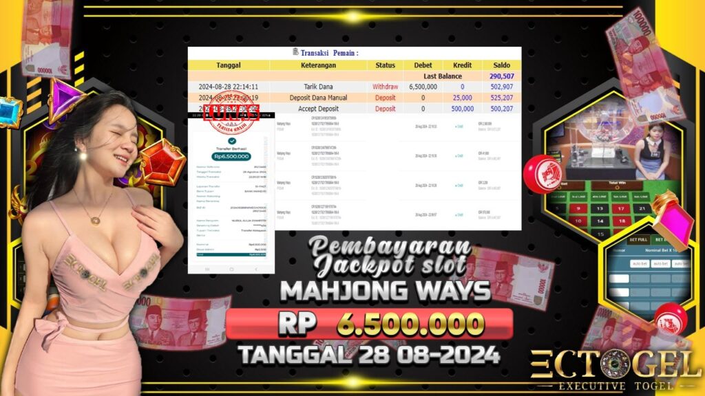 BUKTI JACKPOT SLOT MAHJONG WAYS TERPERCAYA DI INDONESIA TGL 28-08-2024