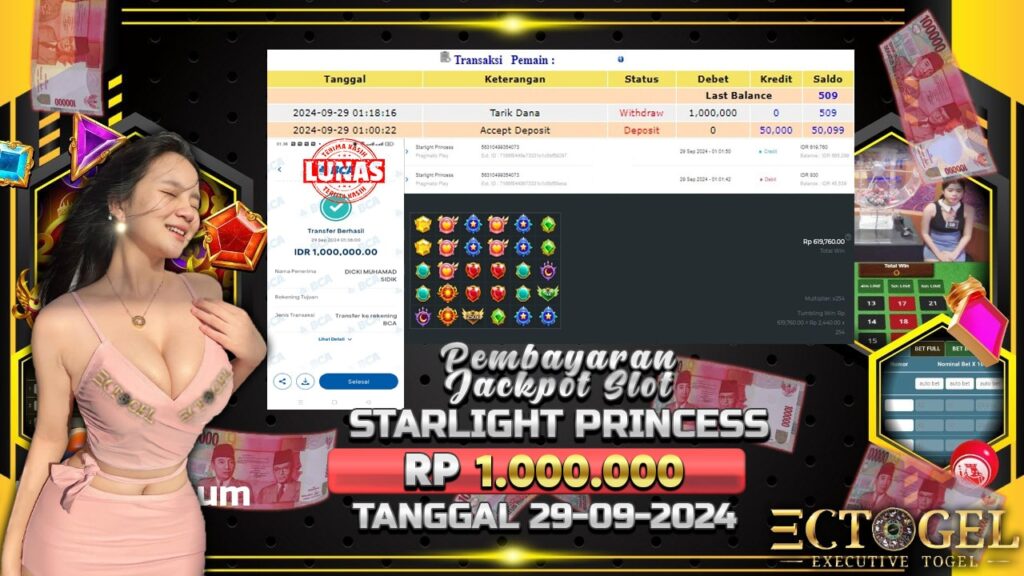 BUKTI JACKPOT SLOT STARLIGHT PRINCESS TERPERCAYA DI INDONESIA TGL 29-09-2024