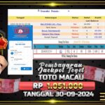 BUKTI JACKPOT TOGEL TOTO MACAU TERPERCAYA DI INDONESIA TGL 30-09-2024