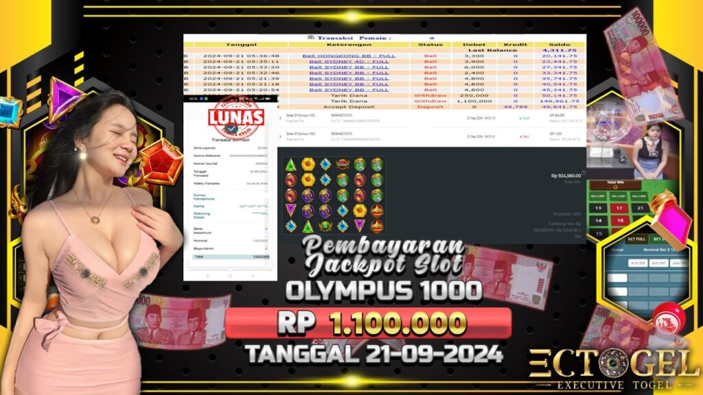 BUKTI JACKPOT SLOT GATES OF OLYMPUS 1000 TERPERCAYA DI INDONESIA TGL 21-09-2024