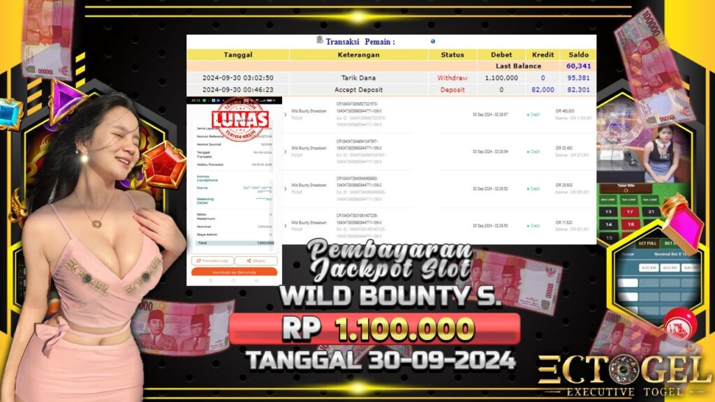 BUKTI JACKPOT SLOT WILD BOUNTY SHOWDOWN TERPERCAYA DI INDONESIA TGL 30-09-2024